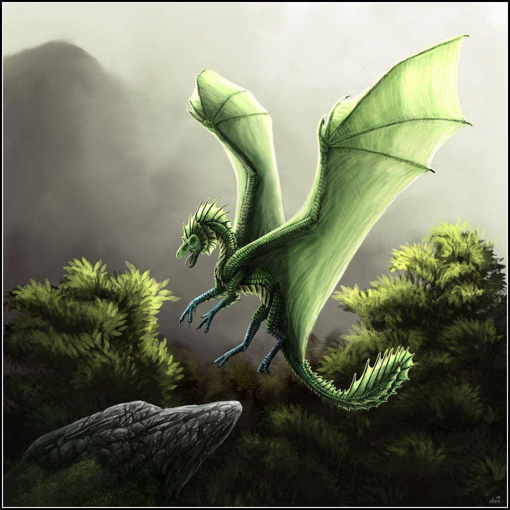 Green Flying Earth Dragon