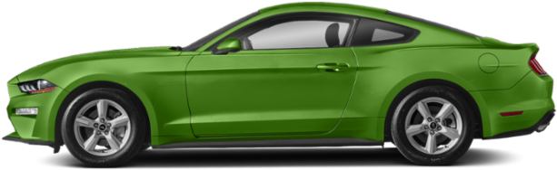 Green Ford Mustang Side View PNG