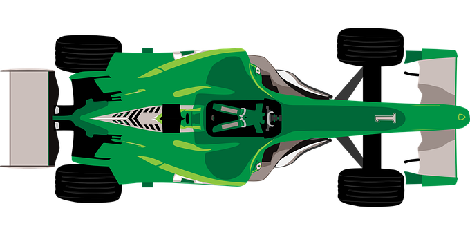 Green Formula Racecar Top View PNG