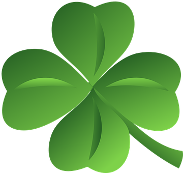 Green Four Leaf Clover Graphic PNG