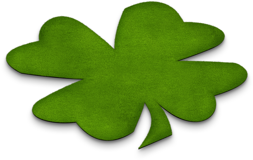 Green Four Leaf Clover Graphic PNG