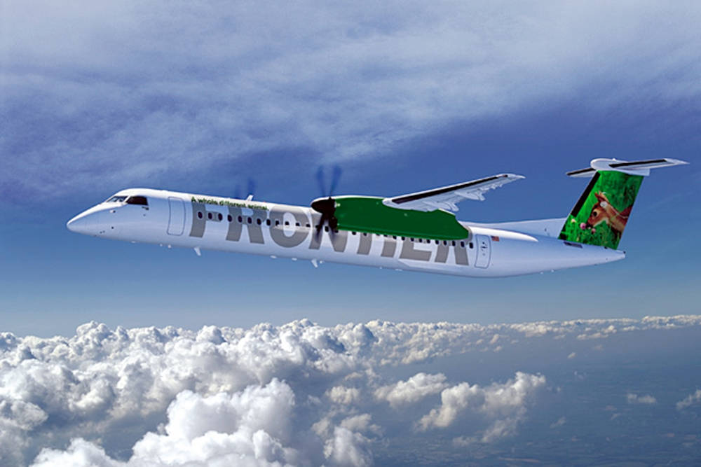 Grøn Frontier Airlines flyvninger på din skærm! Wallpaper