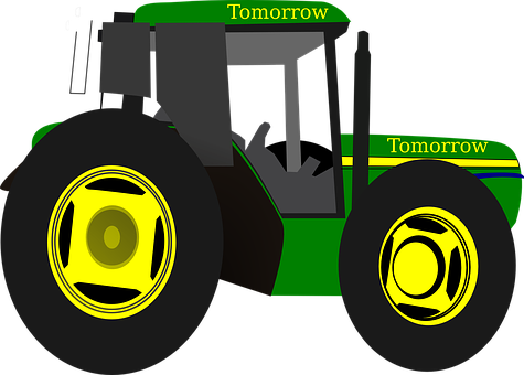 Green Futuristic Tractor Concept PNG
