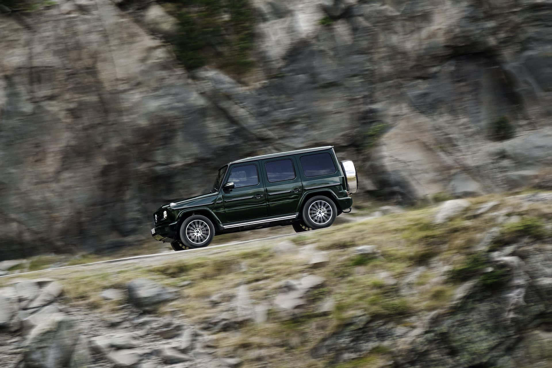 Groene G Wagon Bergrit Achtergrond