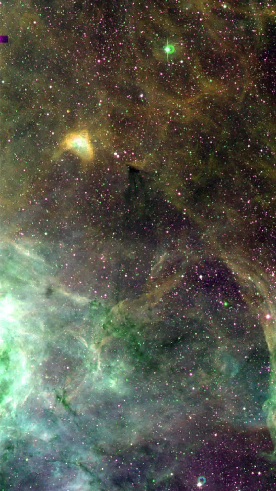 Fantastiskudsigt Til En Grøn Galakse På Nattehimlen. Wallpaper