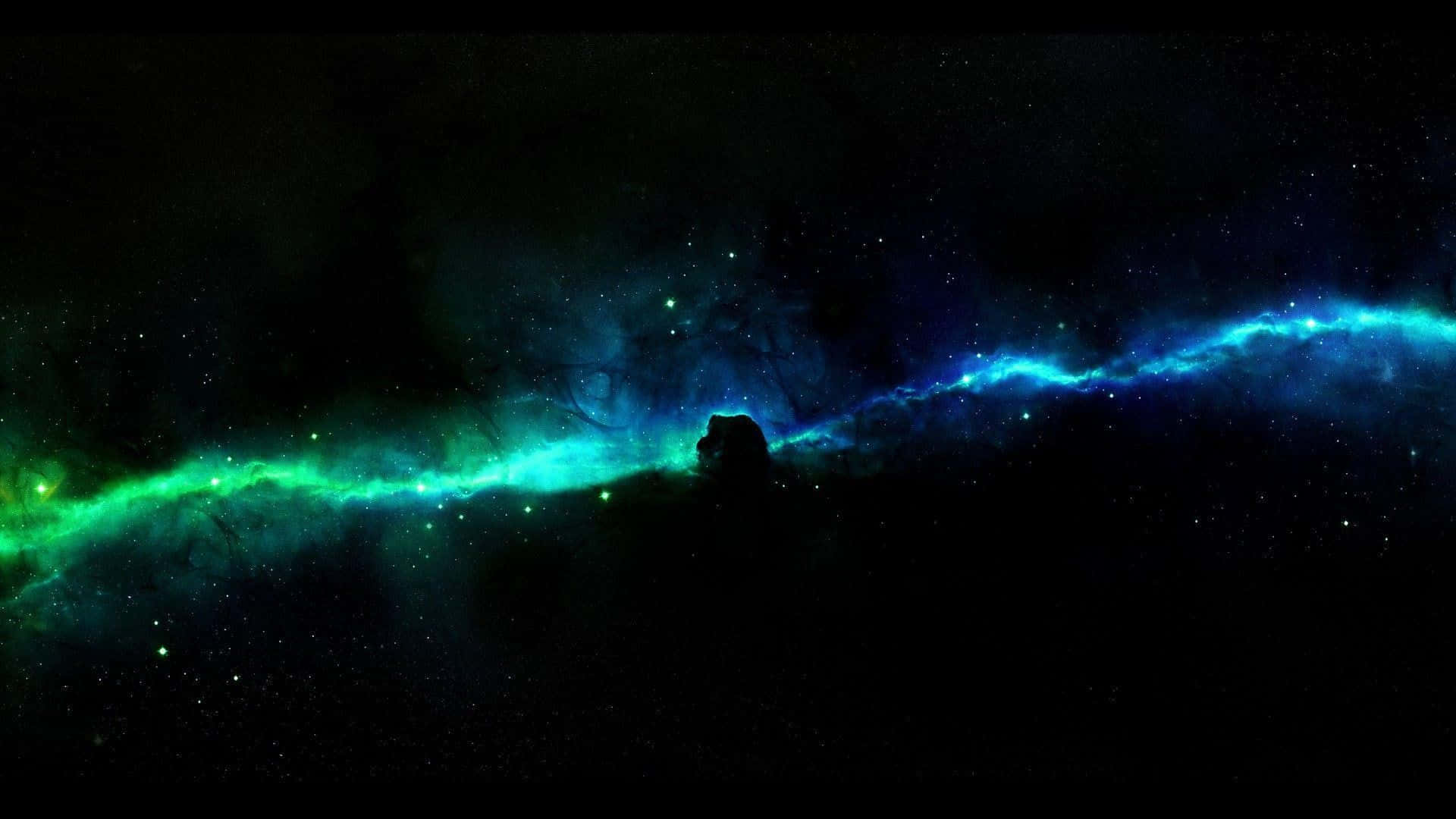 Enchanting Green Galaxy Background