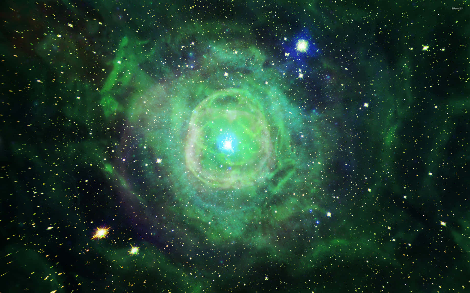 Grøngalaxy 2560 X 1600 Baggrund