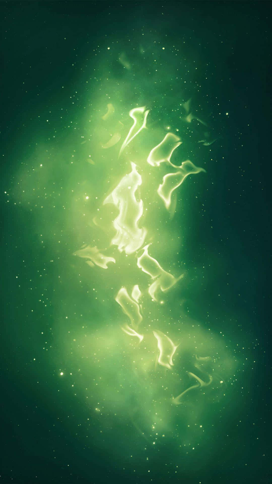 Dive into an Out of this World Exploration through Green Galaxy Wallpaper