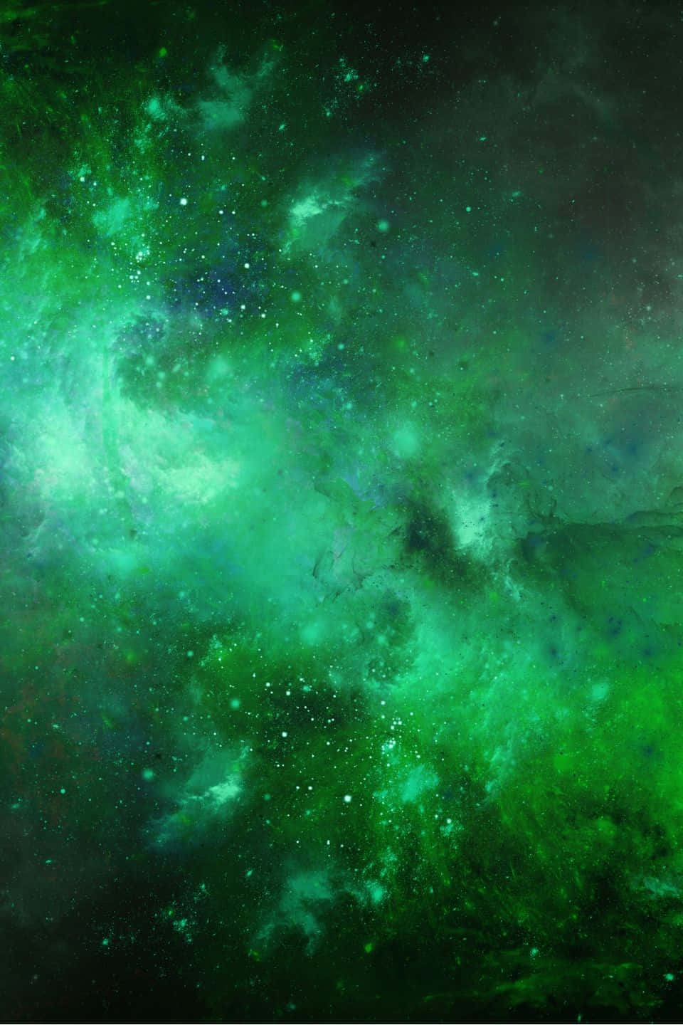 Udforsk det mystiske og uendelige dyb af den grønne galakse Wallpaper