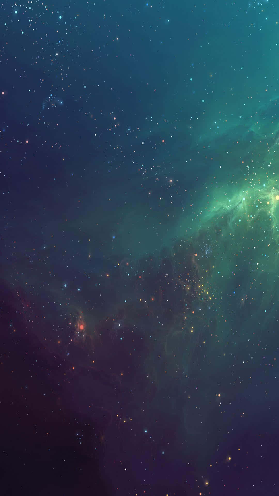 The Magnificent View of the Vast Green Galaxy Wallpaper