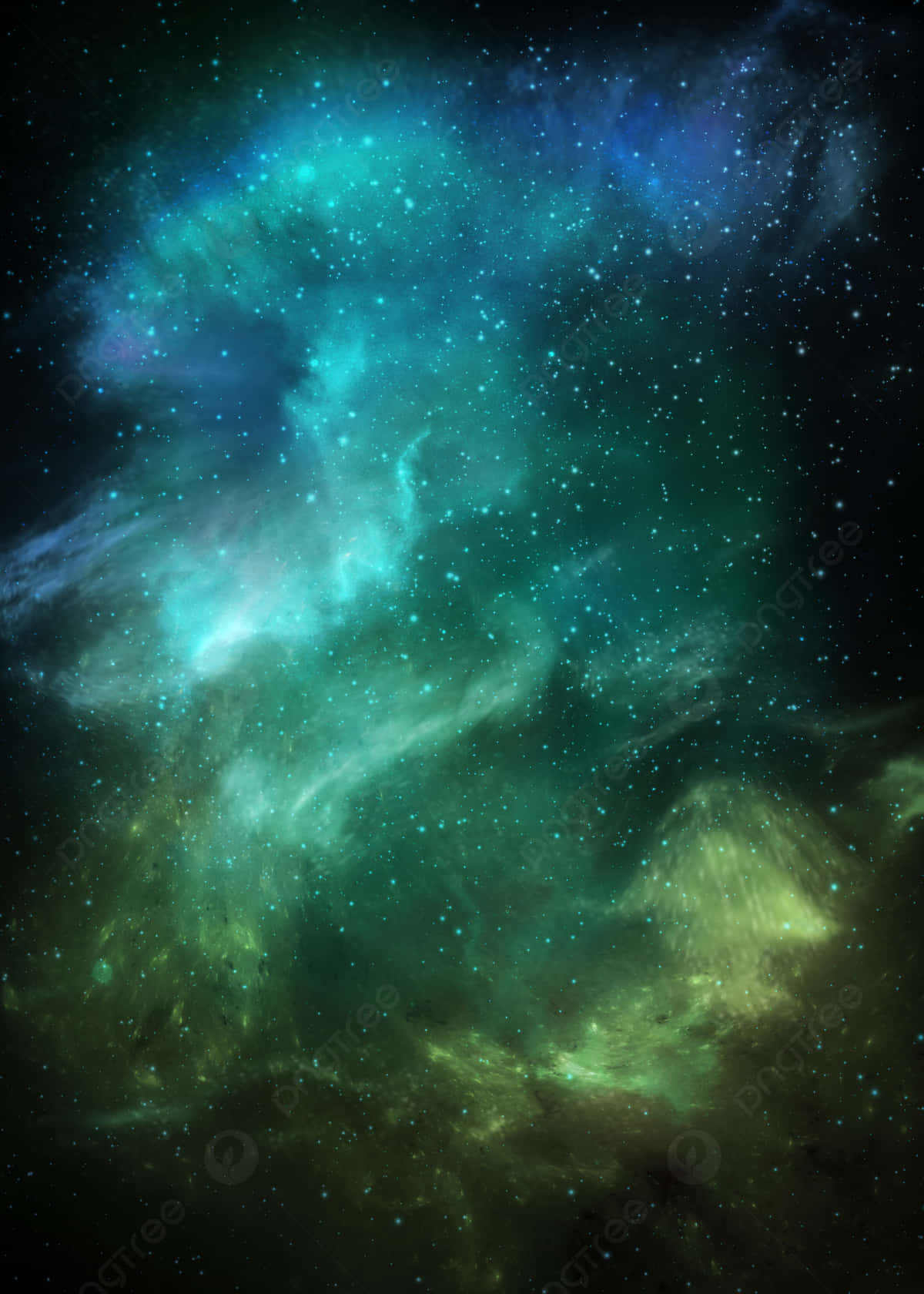Galaxiaverde Y Azul Fondo de pantalla