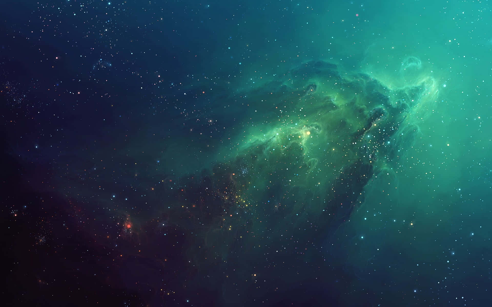 Esploraun Nuovo Universo - Galassia Verde Sfondo