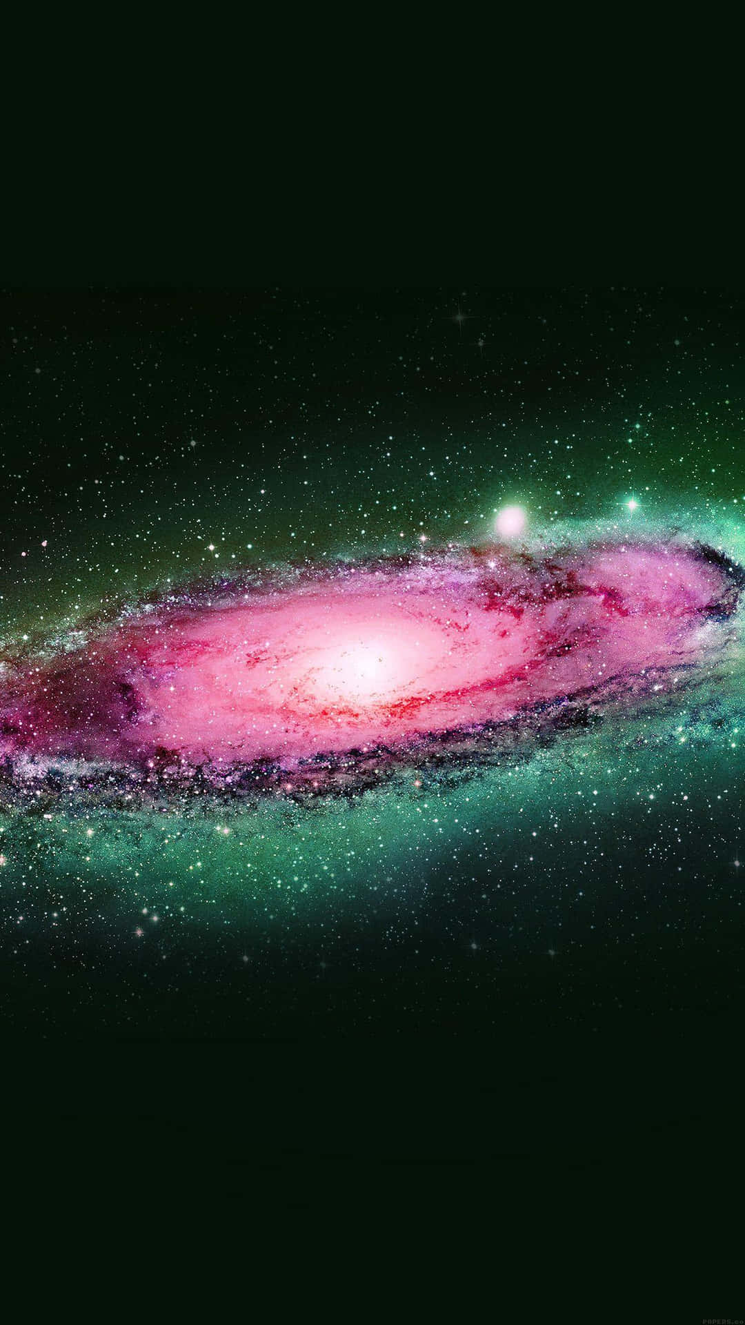 Einegalaxie Mit Einer Rosa Und Grünen Spirale Wallpaper