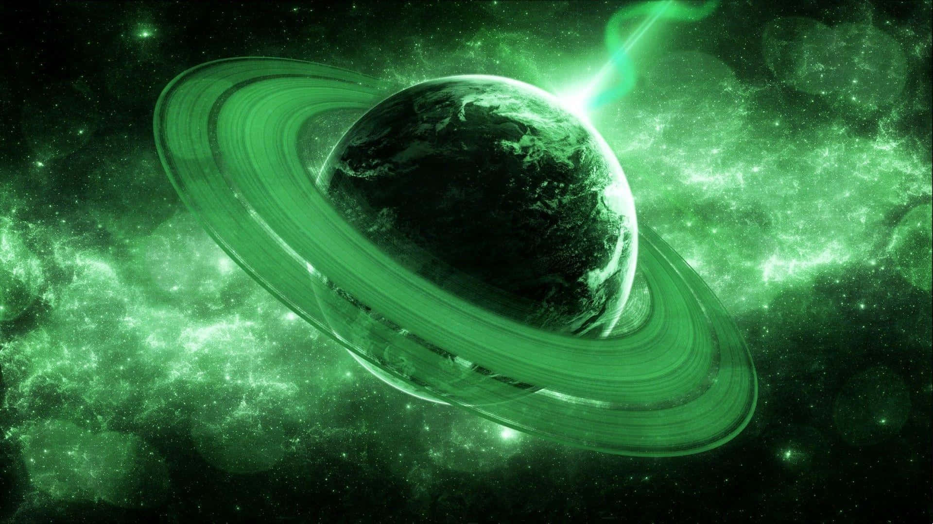 Erkundedie Tiefen Des Interstellaren Raums Mit Green Galaxy Wallpaper