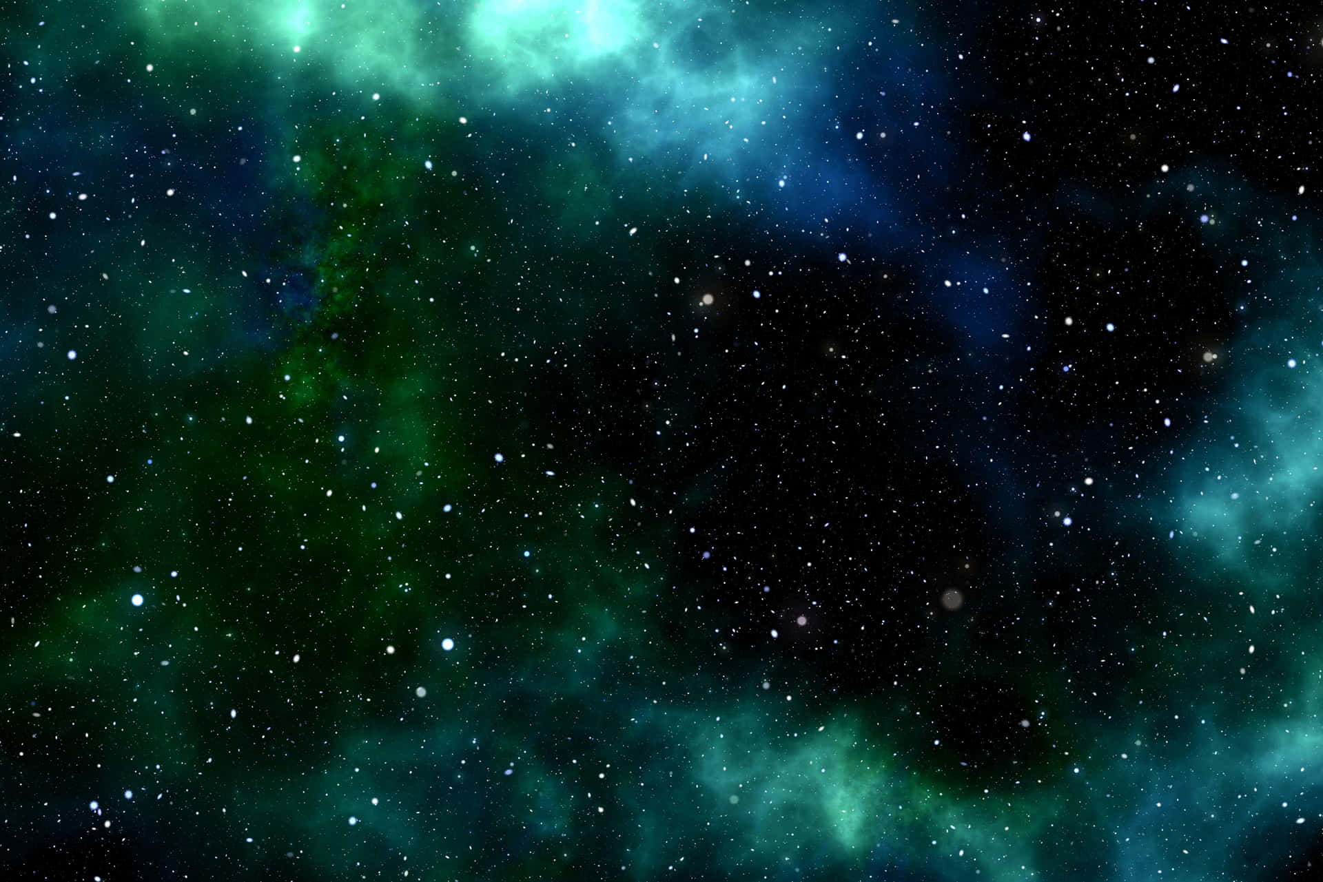 Green Galaxy Scattered Stars Wallpaper