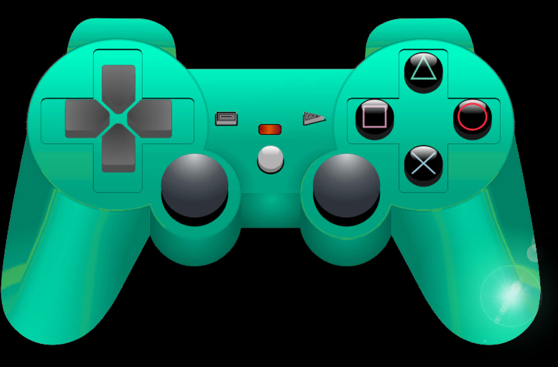 Green Game Controller Illustration PNG