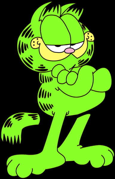 Green Garfield Cartoon Character PNG