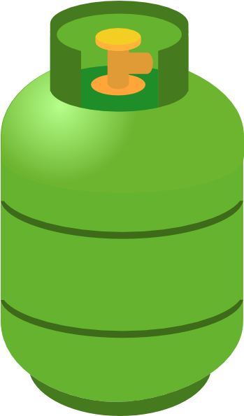 Green Gas Cylinder Vector Illustration PNG