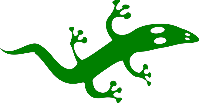 Green Gecko Silhouette PNG