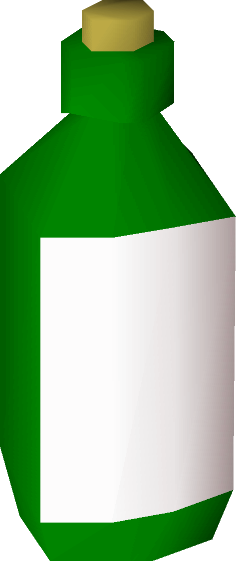 Green Gin Bottle3 D Rendering PNG