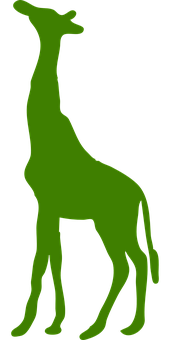 Green Giraffe Silhouette PNG