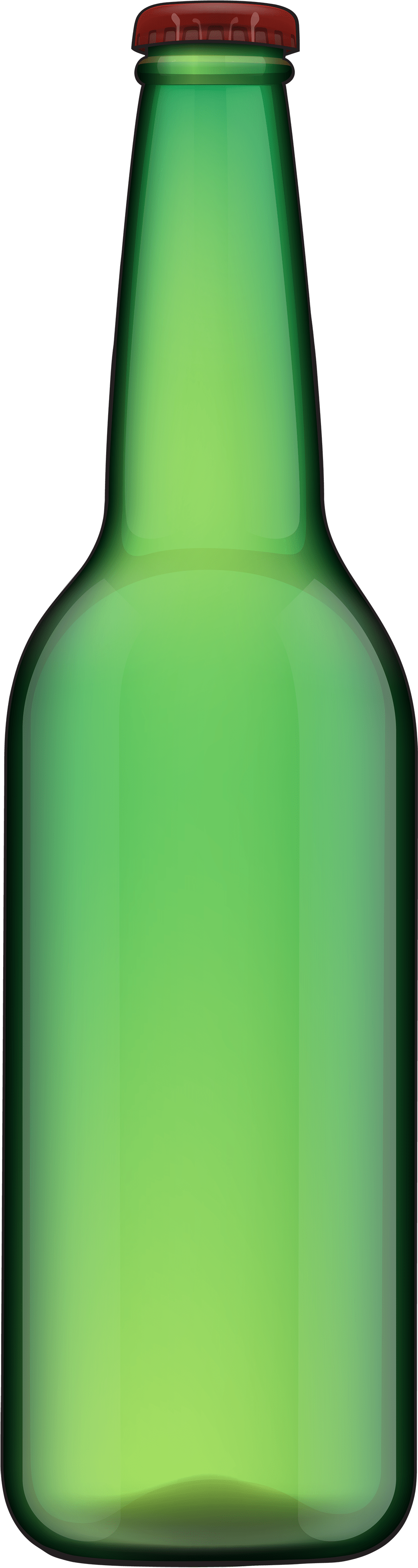 Green Glass Bottlewith Red Cap PNG