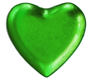 Green Glass Heart Shaped Object PNG