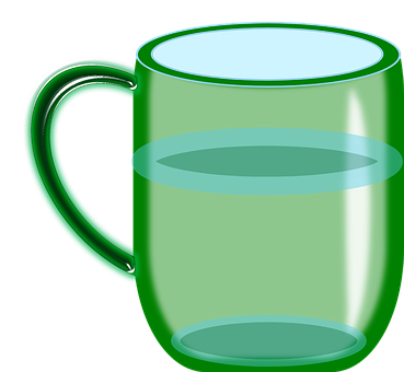 Green Glass Mug Vector Illustration PNG