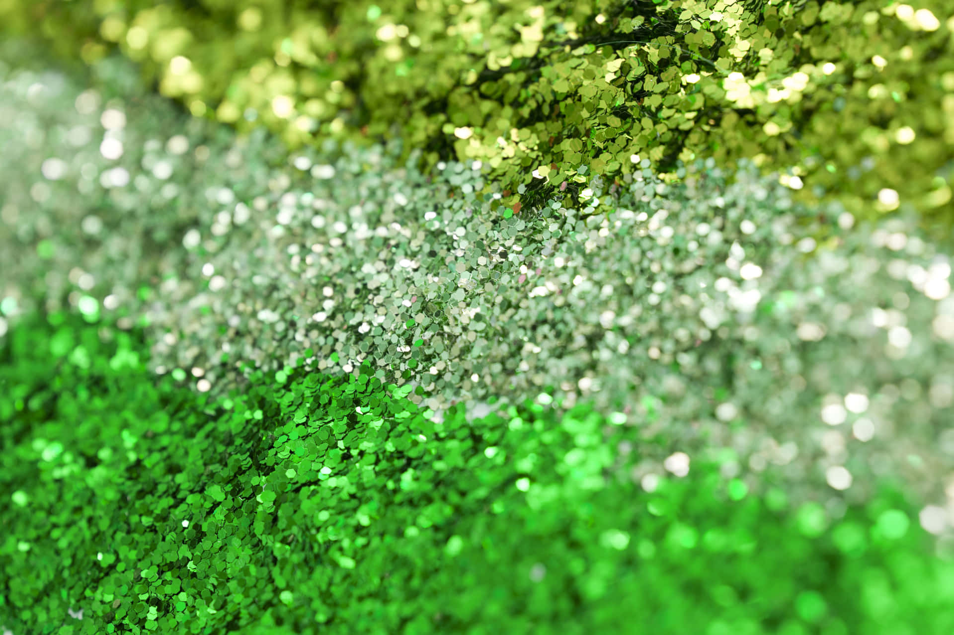 Three Shades Of Green Glitter Background