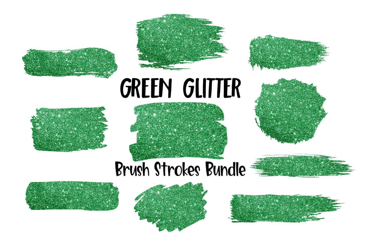 Strokes Of Green Glitter Background Infographic