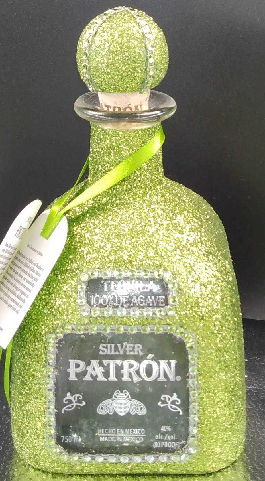 Green Glitters Patron Tequila Bottle Wallpaper