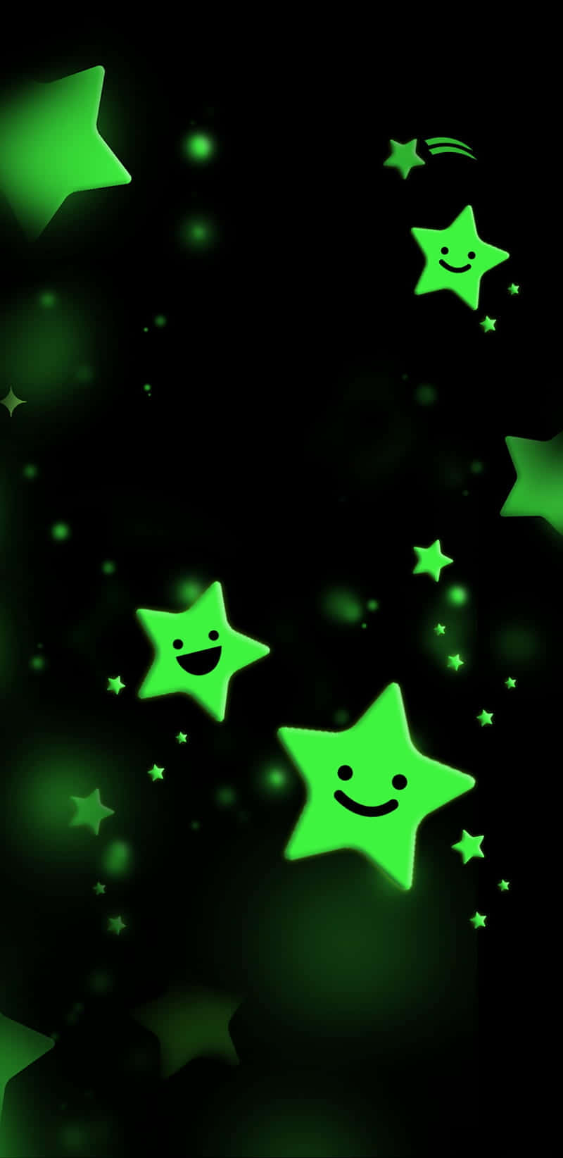 Green Glowing Stars Mobile Wallpaper Wallpaper