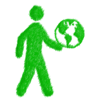 Green_ Glowing_ Stick_ Figure_with_ Earth_ Ball PNG