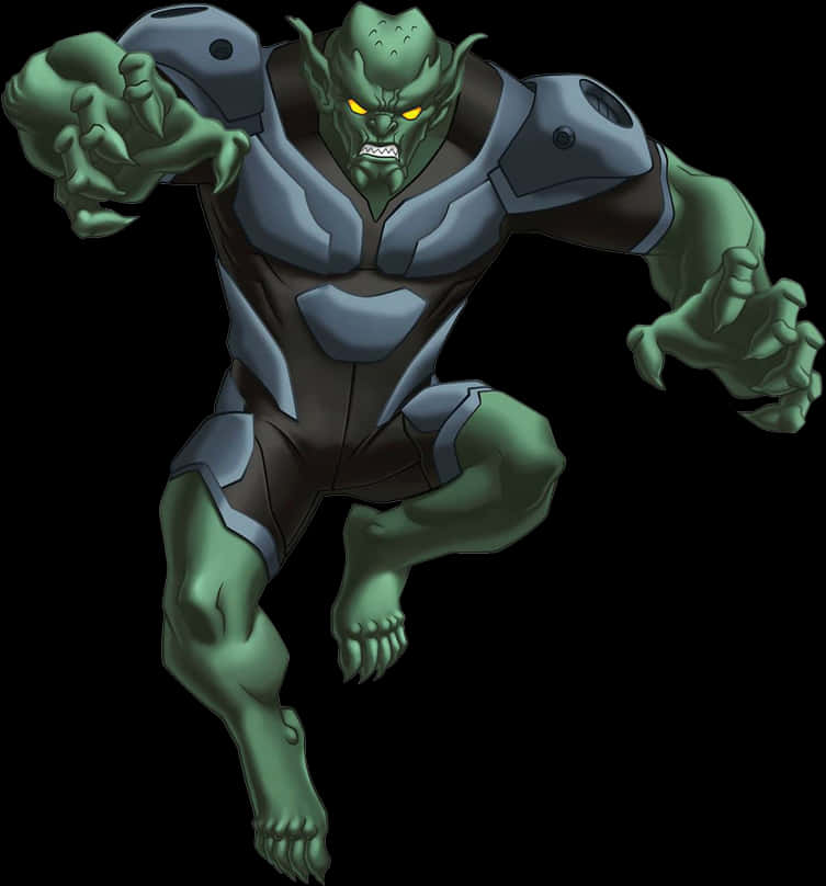 Green Goblin Animated Character Pose PNG