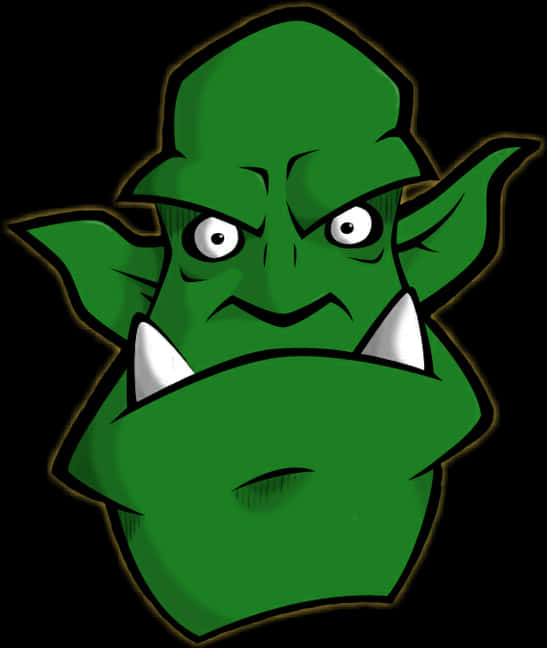 Green Goblin Cartoon Portrait PNG
