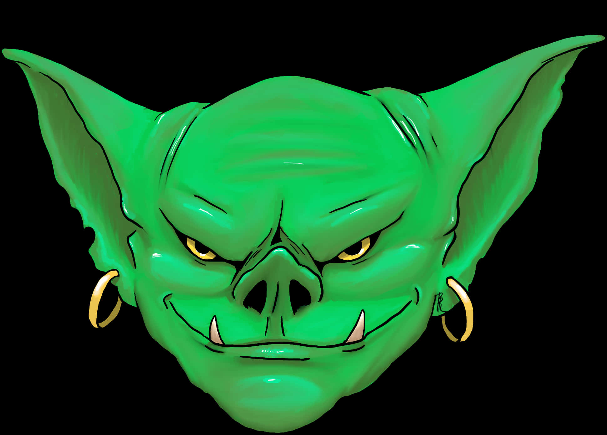 Green Goblin Close Up Artwork PNG