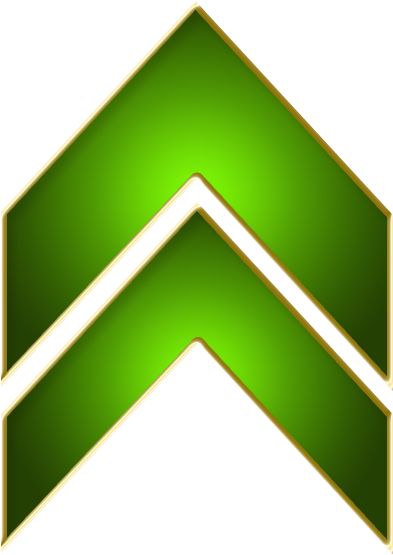 Green Gold Arrow Up Icon PNG