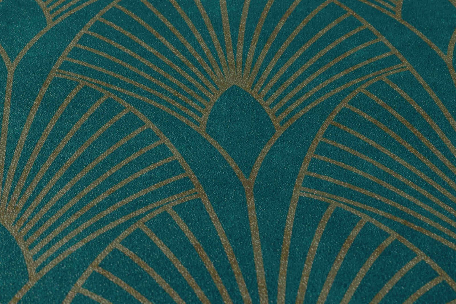 Green Gold Art Deco Pattern Wallpaper