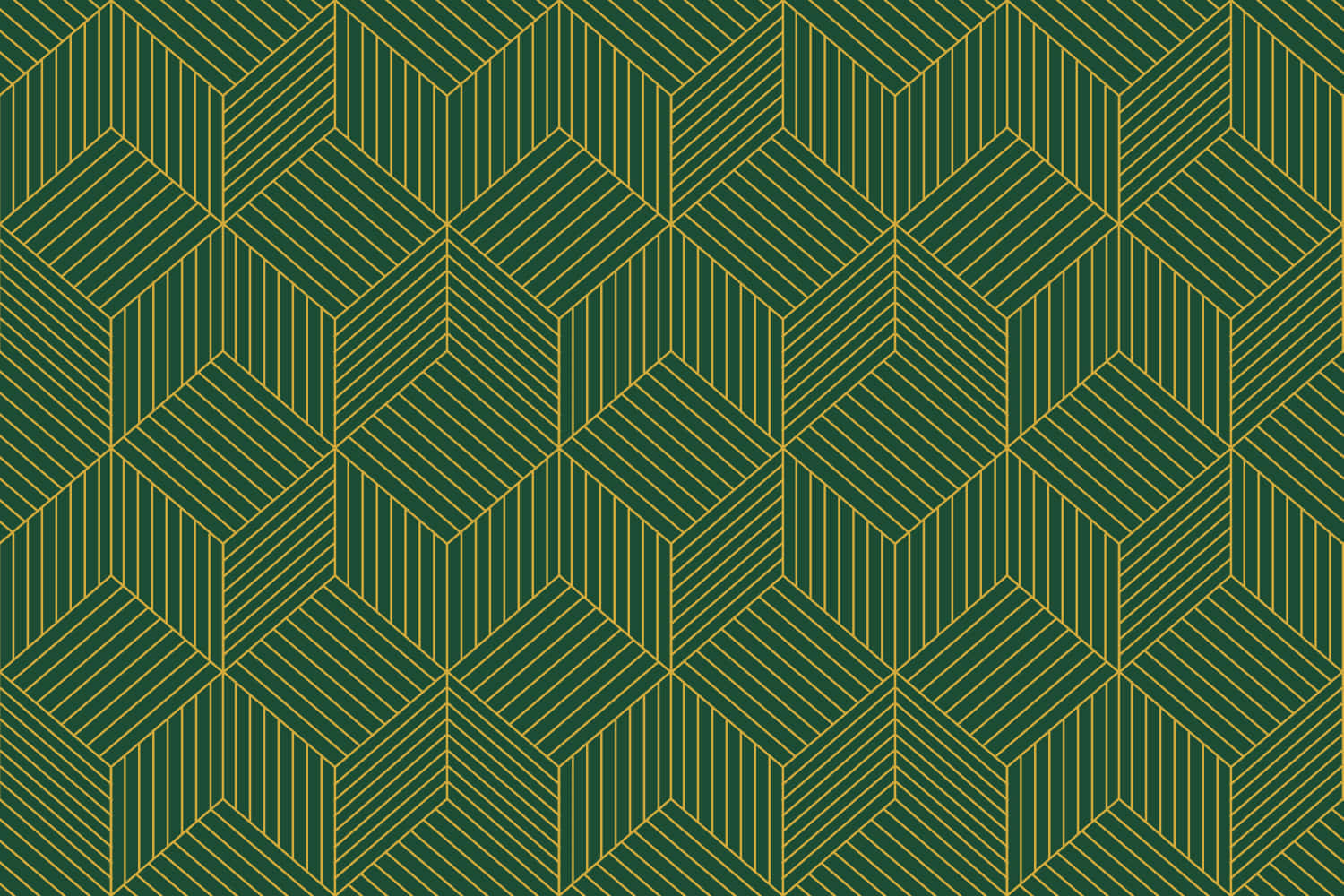Green Gold Geometric Pattern Wallpaper