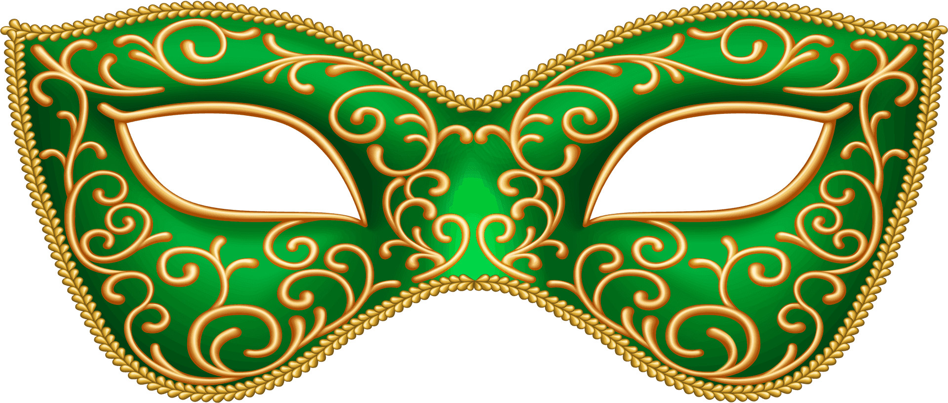 Green Gold Venetian Mask PNG