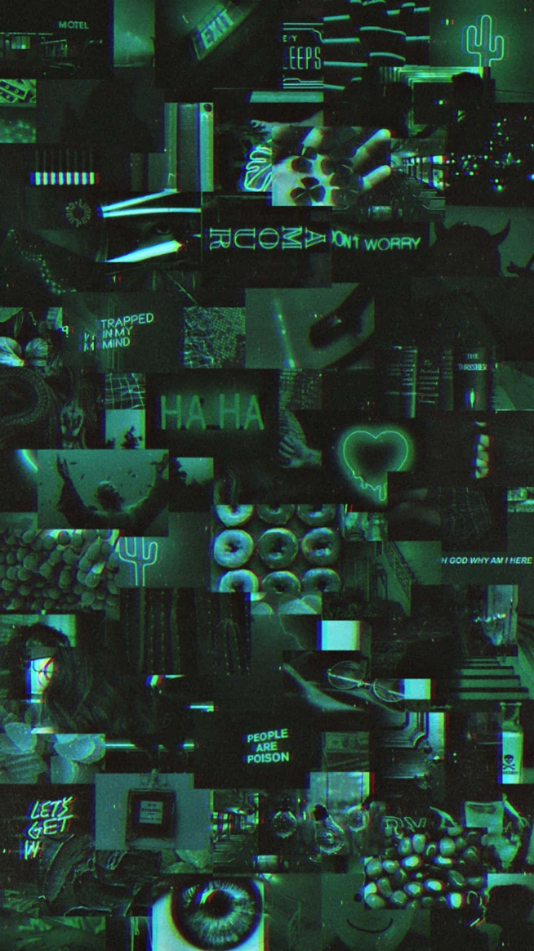 Download Green Goth Aesthetic Collage Wallpaper | Wallpapers.com