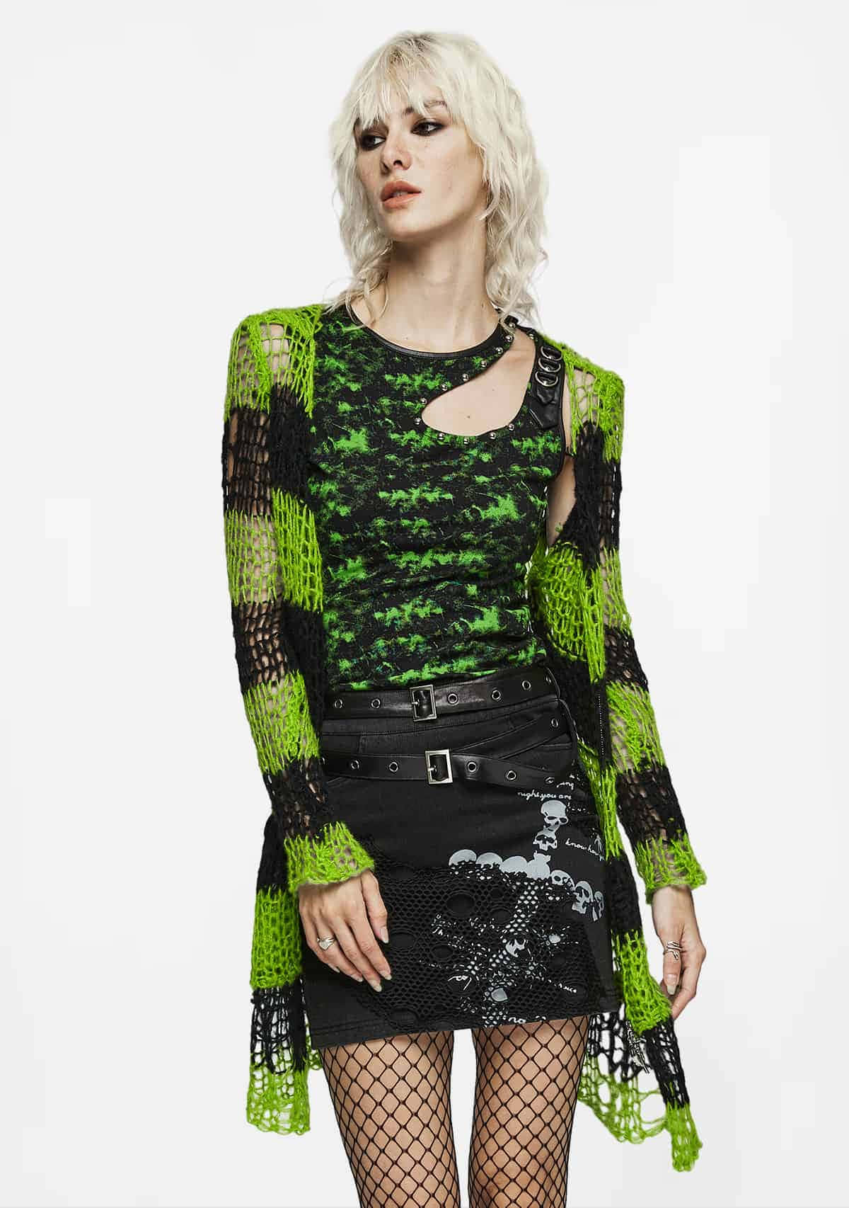 Green Goth Fashion Model Wallpaper