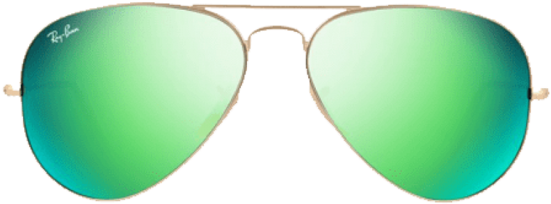 Green Gradient Aviator Sunglasses PNG