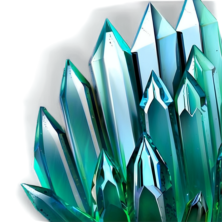 Green Gradient Crystal Texture Png 06262024 PNG