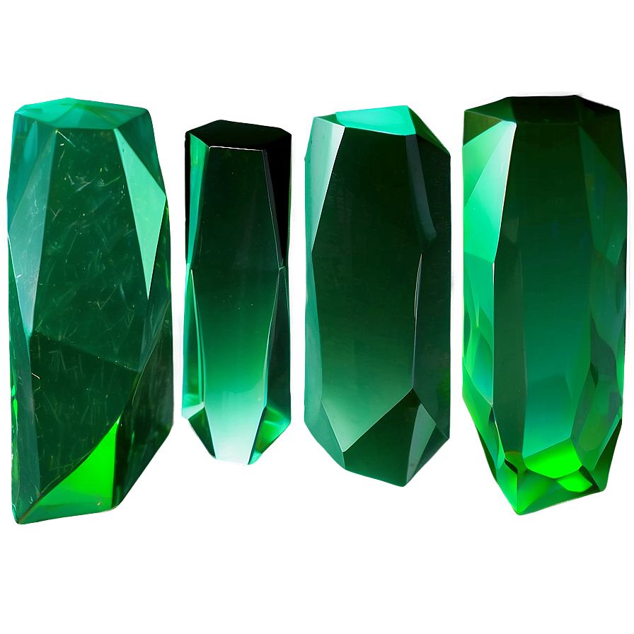 Green Gradient Crystal Texture Png 06262024 PNG