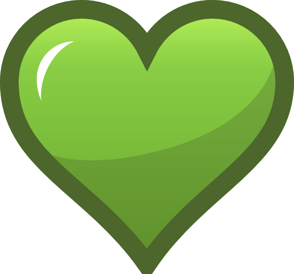 Green Gradient Heart Vector PNG