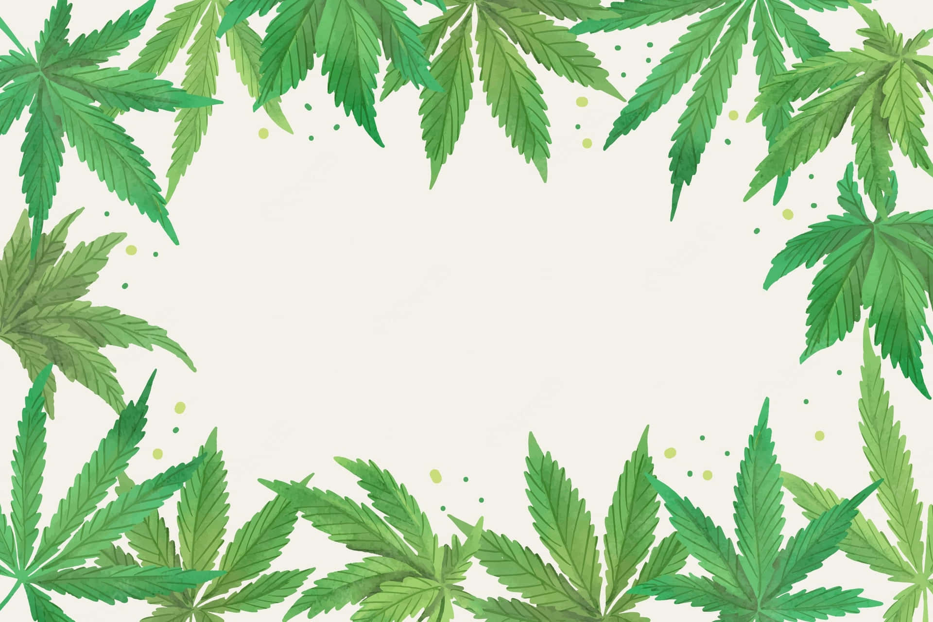 Fondosde Pantalla Con Hojas De Marihuana En Gradiente Verde. Fondo de pantalla