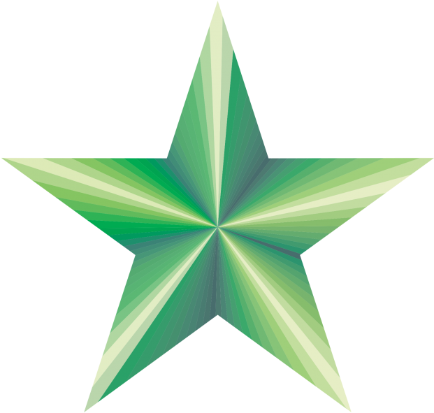 Green Gradient Star Icon PNG