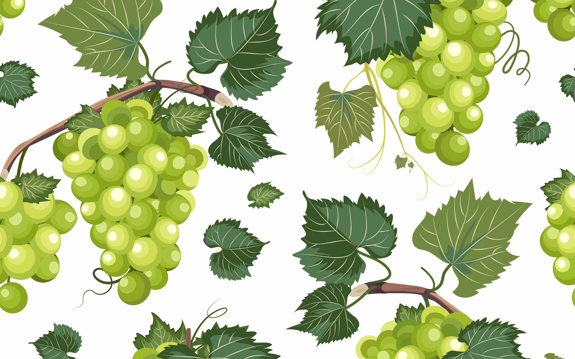 Vibrant Green Grape Mural Art Wallpaper