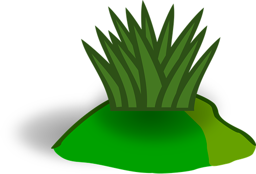 Green Grass Clump Vector PNG